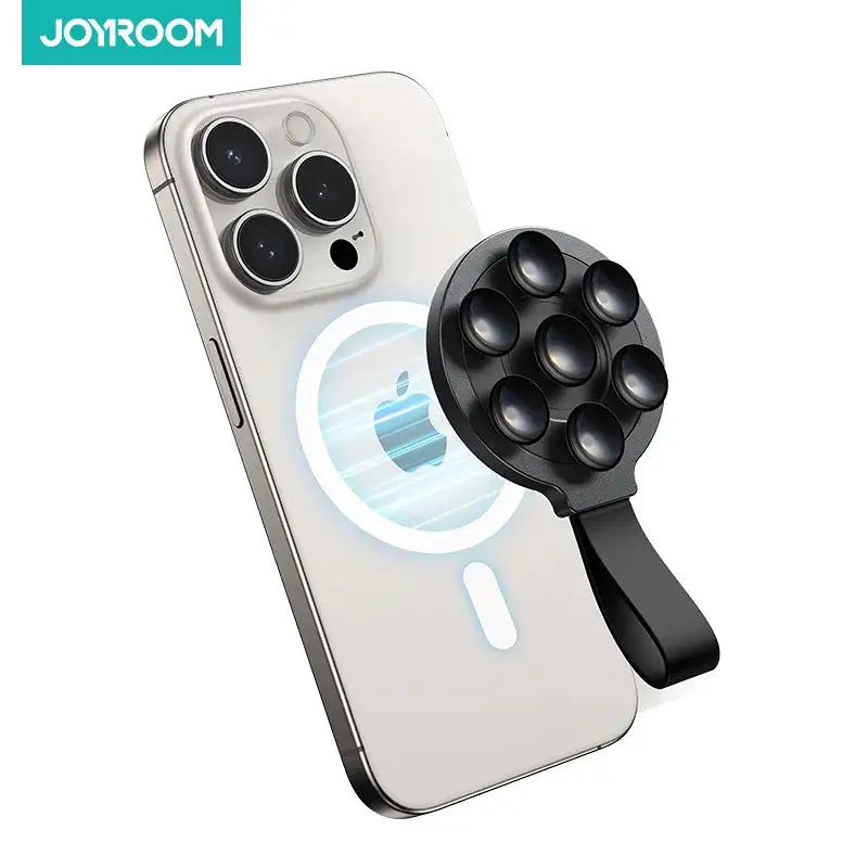 Joyroom Magnetic Suction Cup Phone Mount Hand-Free Mirror Shower Silicone Suction Phone Case Grip Stand Holder For iPhone 15 Pro by Anti Spier