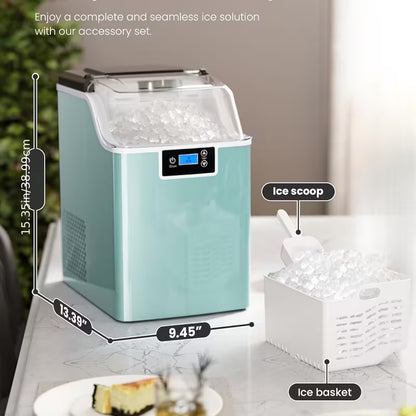 Nugget Countertop Ice Maker, Soft Chew Pellet Ice or Bullet Ice, 44 lbs/24 hrs or 26 lbs/24 hrs, One Touch Operation, Self-Cleaning, For Home, Kitchen, Office, Stainless Steel, Space saving Design, Easy To Clean, High quality Build, Chewable Ice by Anti Spier