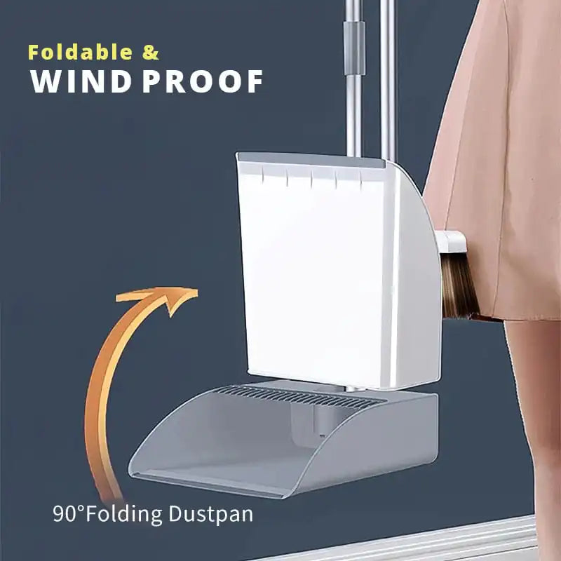 Home Windproof Floor Broom & Dustpan Set by Anti Spier