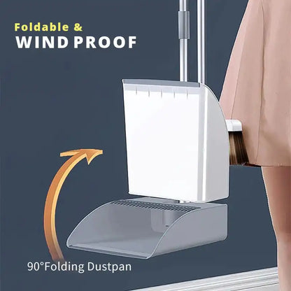 Home Windproof Floor Broom & Dustpan Set by Anti Spier