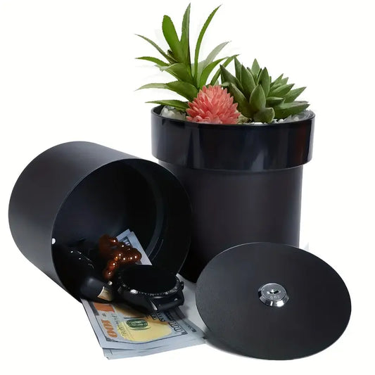 1pc Multi-Functional Colorful Metal Flower Pot Safe - Home Security Hidden Safe Key Hider with 2-in-1 Plant Holder, Secret Compartment for Money, Keys, and Jewelry Storage, Lock Box with Safe Lock for Secure Storage by Anti Spier