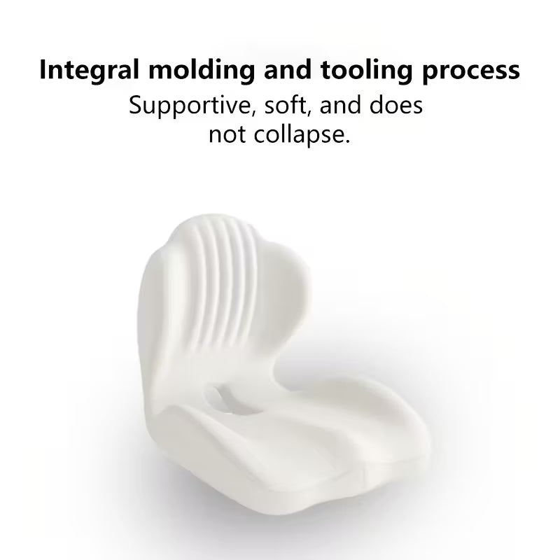 Ergonomic Memory Foam Seat Cushion with Raised Back & Breathable Hollow Design - Office Chair Cushion for Posture Support, Black, Buttock Cushion for Home Office, Desk, or Car Seat, Seat Cushion for Chair, Posture Improvement, Contoured Shape by Anti Spier