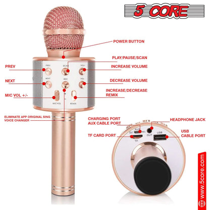 5Core Wireless Karaoke Microphone Bluetooth Mic Portable Handheld Microfonos Inalambricos by Anti Spier