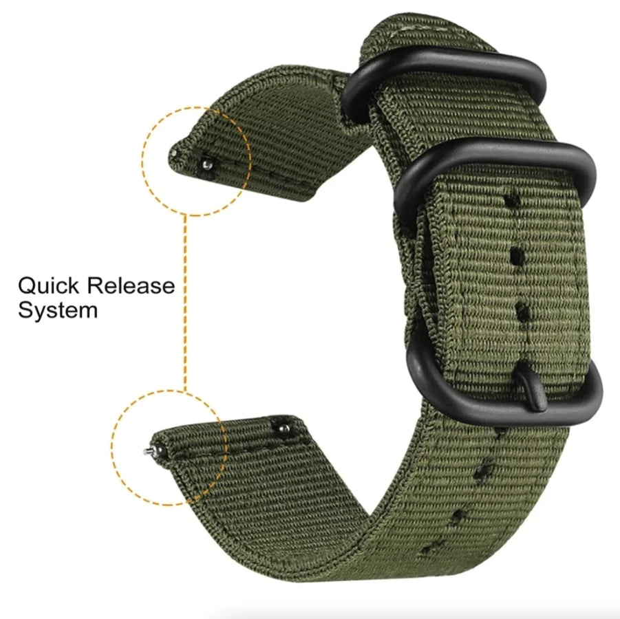 18mm 20mm 22mm Durable Military Woven Nylon Wrist Watch Band Quick Release Strap by Anti Spier