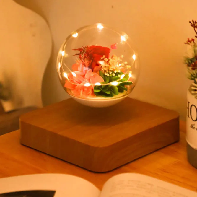 Home Desk Decoration Magnetic Levitation Perpetual Flower Ornament by Anti Spier