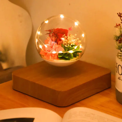 Home Desk Decoration Magnetic Levitation Perpetual Flower Ornament by Anti Spier