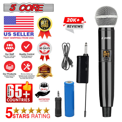 5Core Wireless Microphones VHF Microfonos Inalambricos Professional Handheld Cordless Mic by Anti Spier
