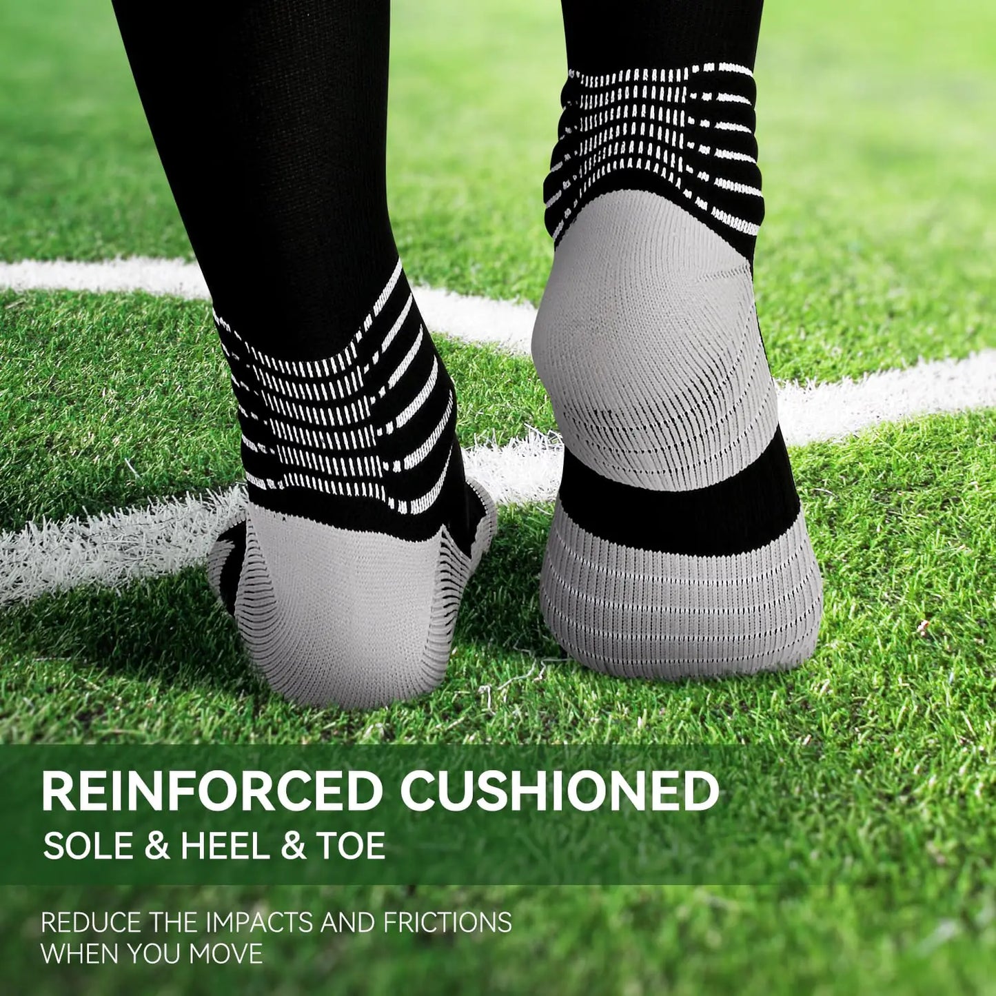 IRAMY Compressive Soccer Socks Ankle Compression Support Coolmax Wicking Anti-Slip Football Baseball Softball 1/2/3 Packs Small Red-two Packs by Anti Spier