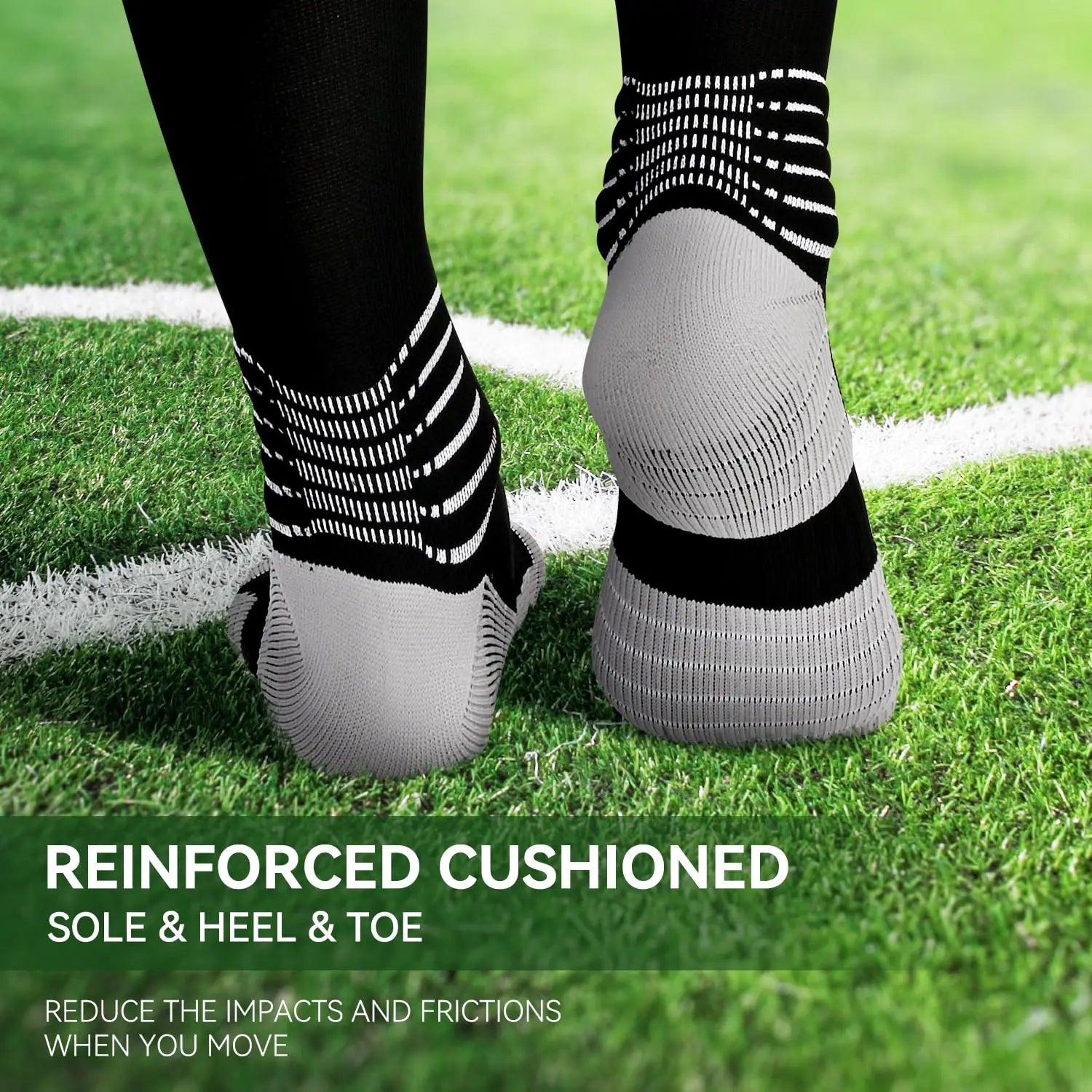 IRAMY Compressive Soccer Socks Ankle Compression Support Coolmax Wicking Anti-Slip Football Baseball Softball 1/2/3 Packs Small Red-two Packs by Anti Spier