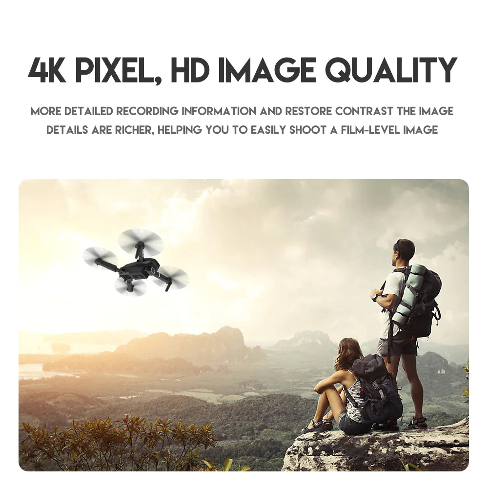 2023 New RC Drone With 4K HD Dual Camera WiFi FPV Foldable Quadcopter +4 Battery by Anti Spier