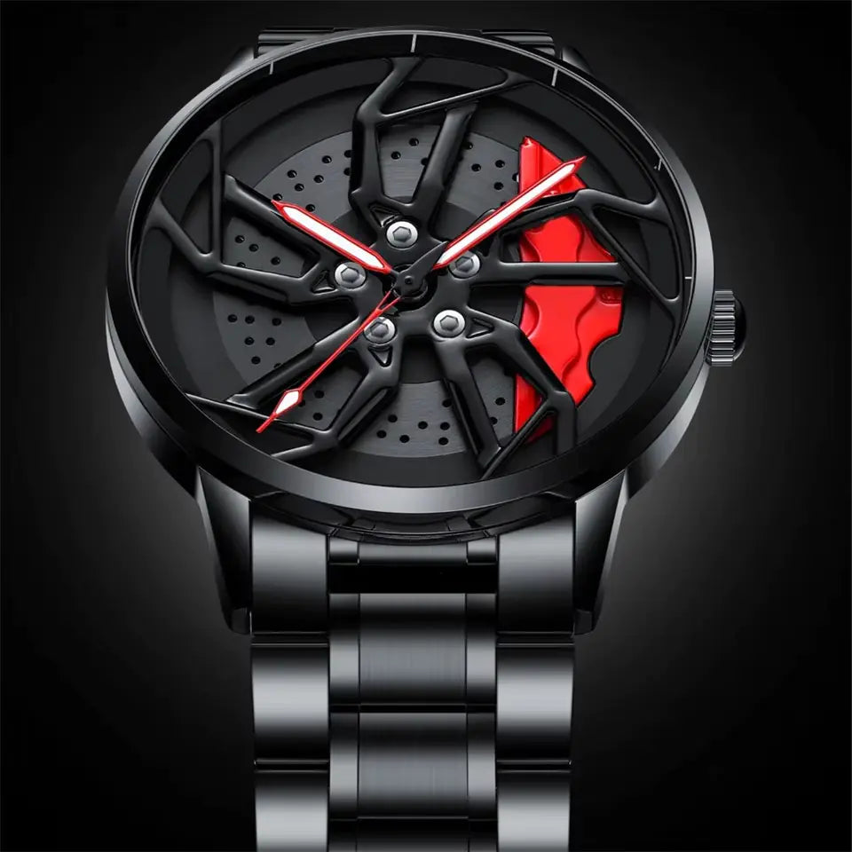 360° Rotating Car Wheel Men's Watch by Anti Spier