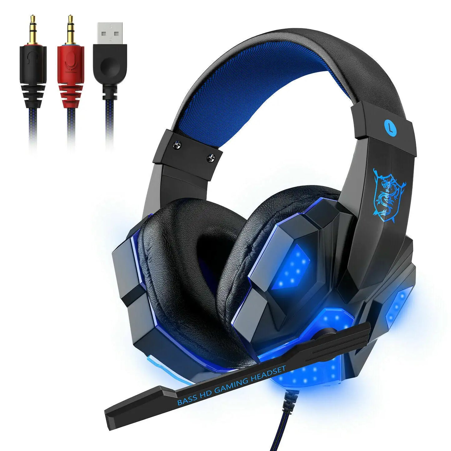 3.5mm Gaming Headset Mic LED Headphones Stereo Bass Surround For PC PS4 Xbox One by Anti Spier
