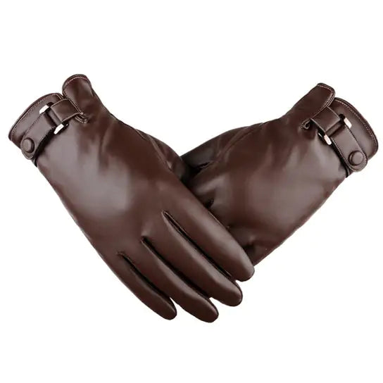 Autumn Warmth Stylish Vegan Leather Touch Smart Gloves by Anti Spier