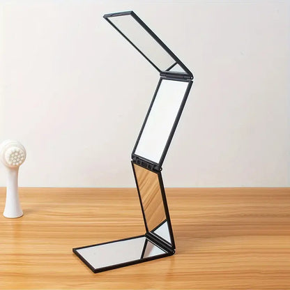 4-in-1 Portable Folding Makeup Mirror-Multi-Angle Handheld Design, Easy Self-Cutting Hair and Daily Beauty, Polishing Surface, No Battery Required by Anti Spier