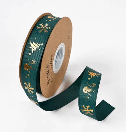 Ribbon Printed Christmas Design Decoration Gift Packing by Anti Spier