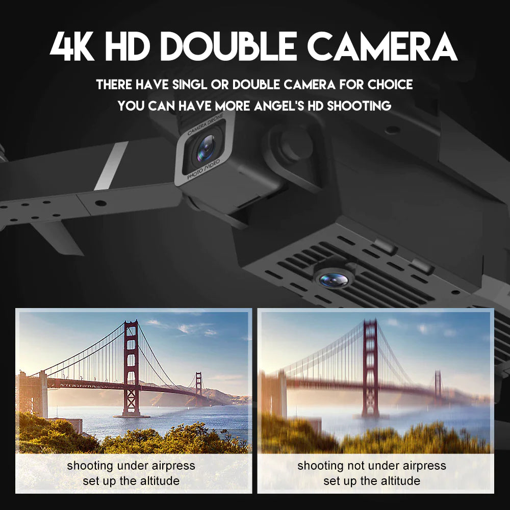 2023 New RC Drone With 4K HD Dual Camera WiFi FPV Foldable Quadcopter +4 Battery by Anti Spier