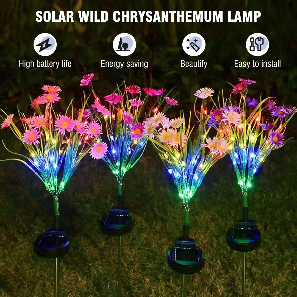Solar Garden Lights LED Flower Stake Lamp Outdoor Yard Waterproof Patio Decor by Anti Spier