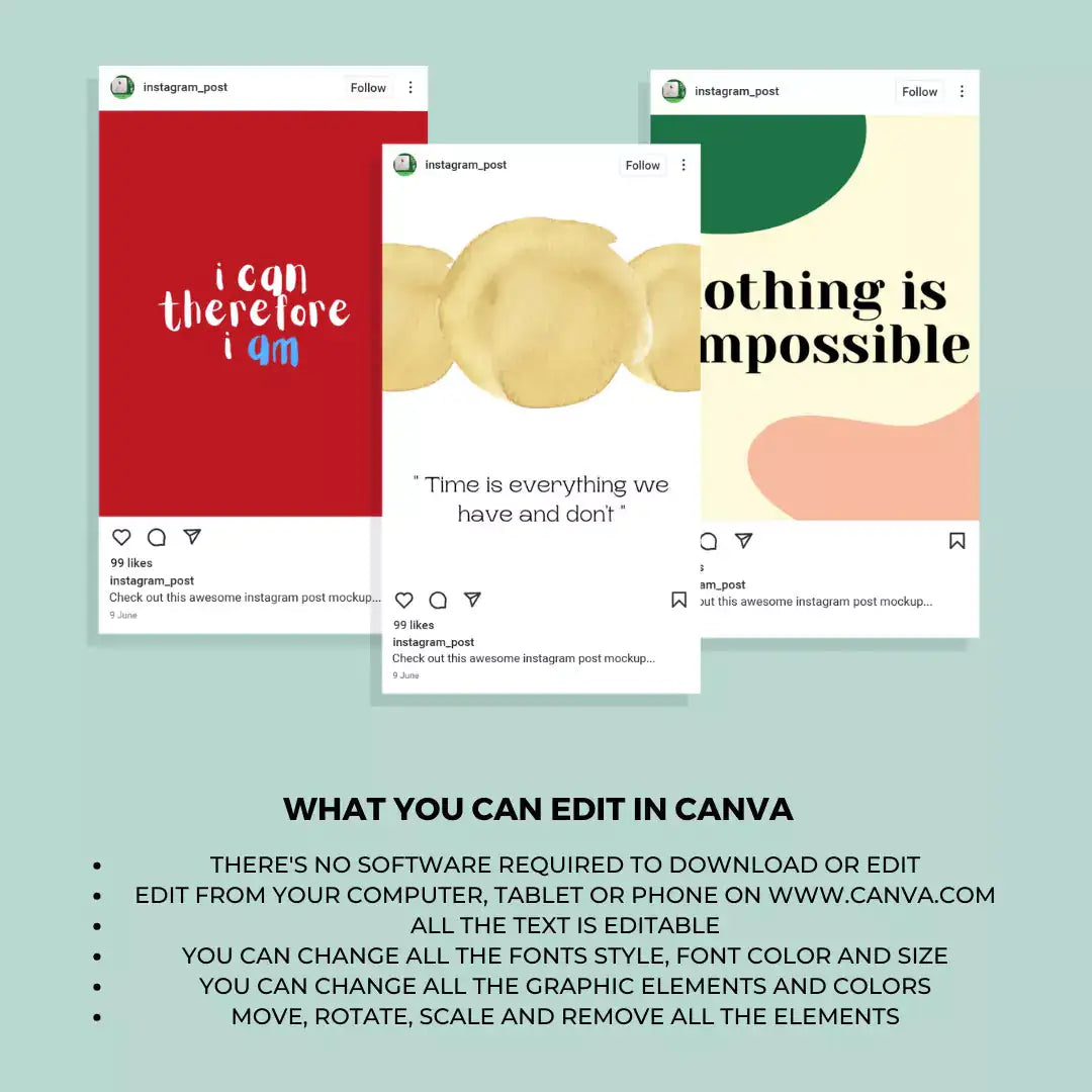 Downloadable Instagram Content Quote 100 Template by Anti Spier