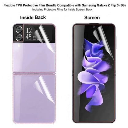 For Samsung Galaxy Z Flip 3 5G Soft Hydrogel Screen Protector Film/HD Lens Cover by Anti Spier