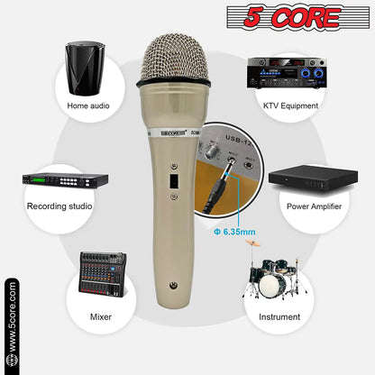 5Core XLR Microphone Dynamic Mic Karaoke Singing Studio Mics Handheld Microfono by Anti Spier