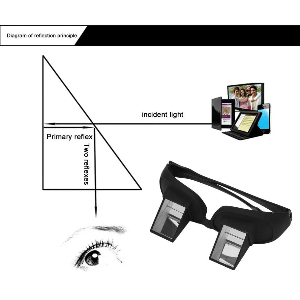 Lazy Periscope Horizontal Reading TV Sit View Glasses by Anti Spier