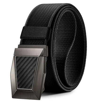 BULLIANT Tactical Belt for Men, Men Stretch Nylon Web Gift Belt 1.5"-Hiking Rigger Military Work-Quick Release Black2972 34"-38"Waist Adjustable by Anti Spier