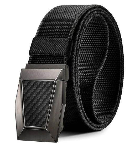 BULLIANT Tactical Belt for Men, Men Stretch Nylon Web Gift Belt 1.5"-Hiking Rigger Military Work-Quick Release Black2972 34"-38"Waist Adjustable by Anti Spier