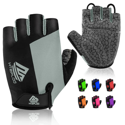 Bike Gloves Cycling Gloves Biking Gloves Bicycle Gloves for Men Women with Anti-Slip Shock-Absorbing Pad,Light Weight Half Finger Gloves for Cycling Workout Training Outdoor Black&gray X-Large by Anti Spier