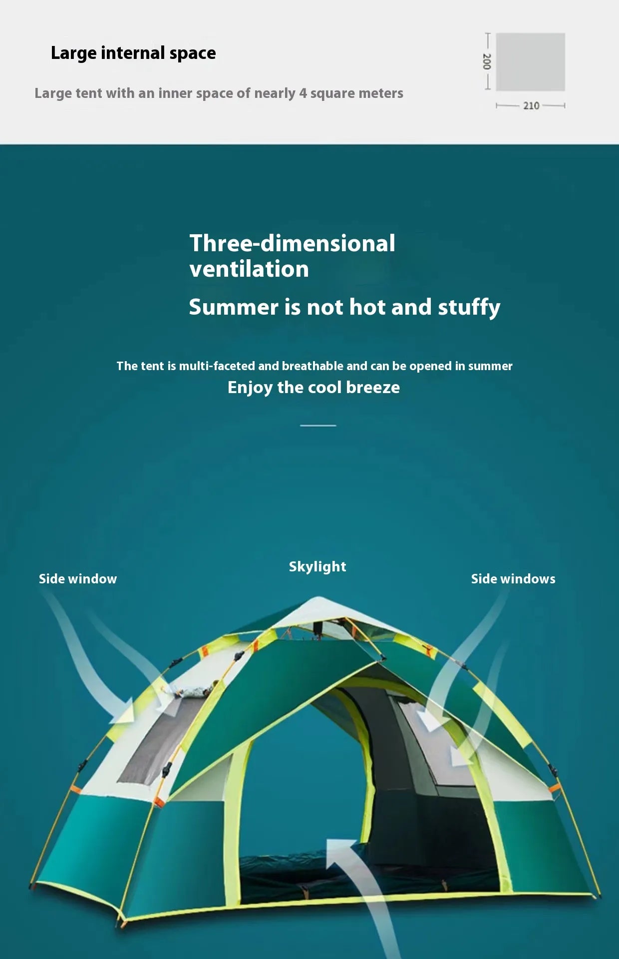 3-4 Double Automatic Camping Tent by Anti Spier