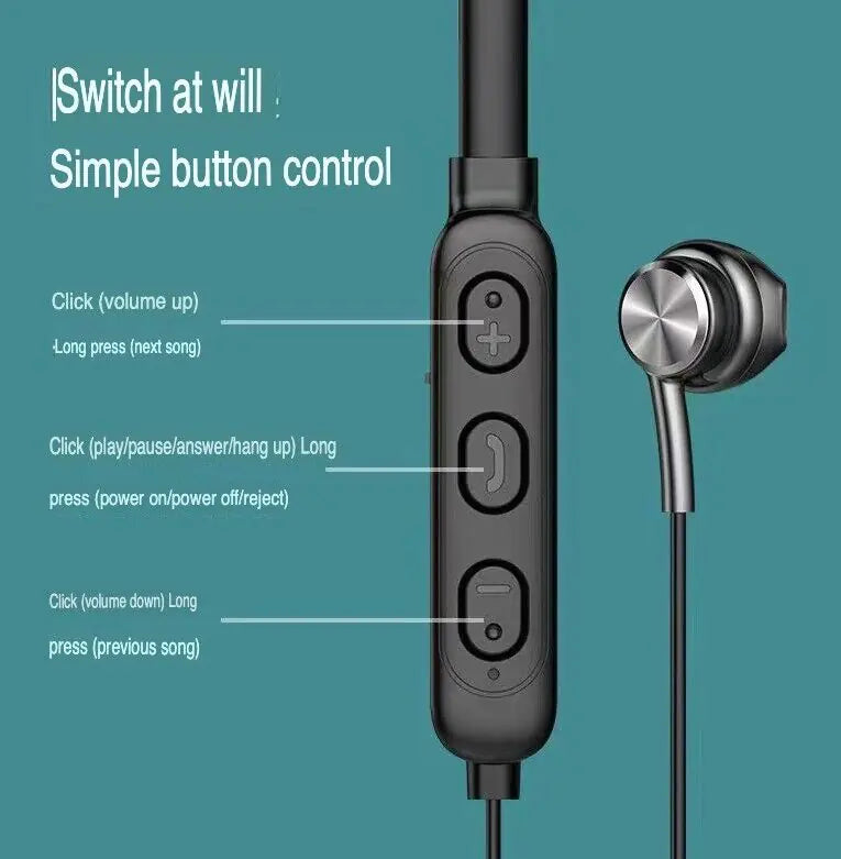 Waterproof Bluetooth 5.0 Earbuds Stereo Sport Wireless Headphones in Ear Headset by Anti Spier