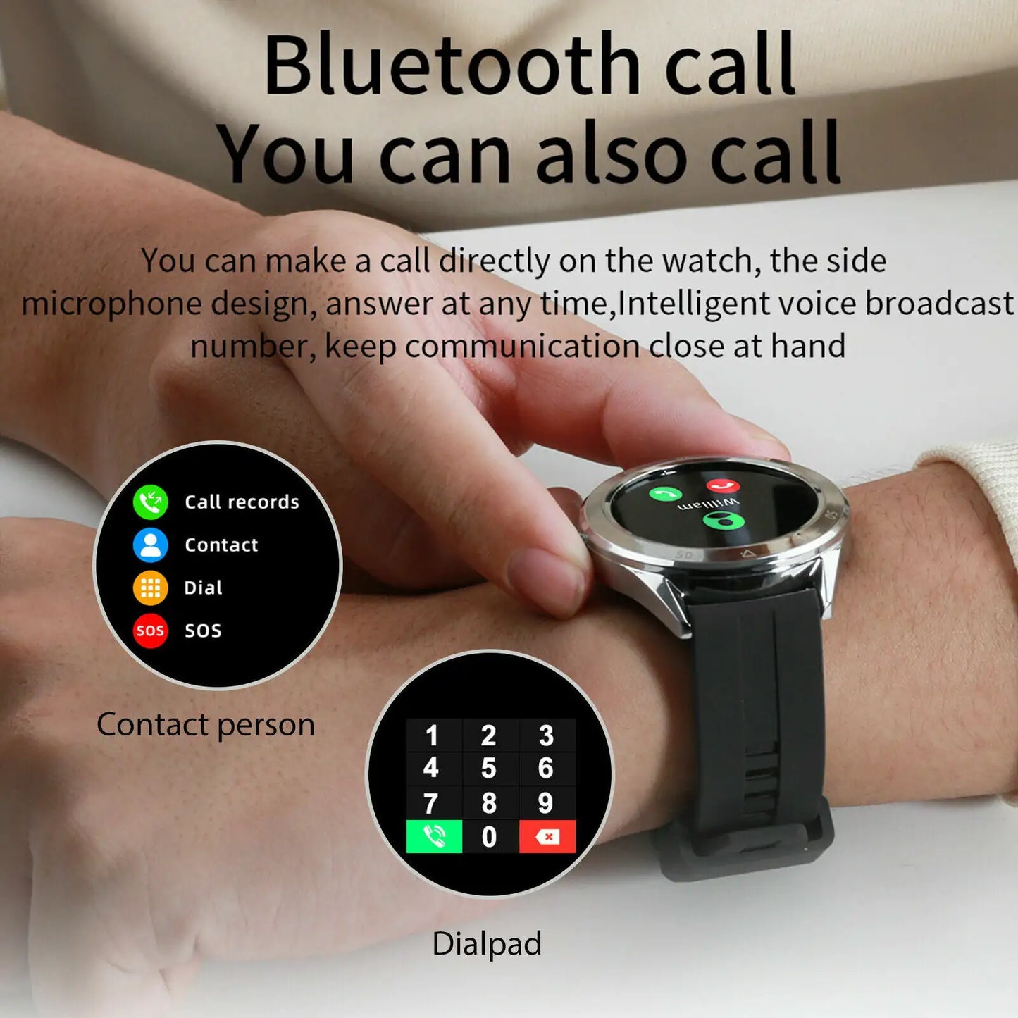 Waterproof Bluetooth Smart Watch Phone Mate Heart Rate Tracker For iOS Android by Anti Spier