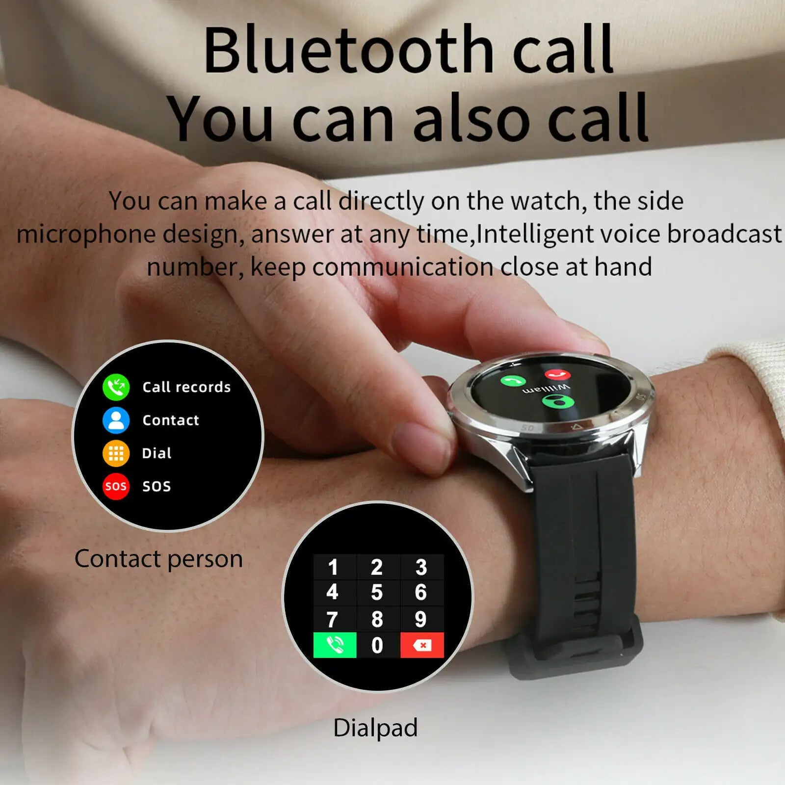 Waterproof Bluetooth Smart Watch Phone Mate Heart Rate Tracker For iOS Android by Anti Spier