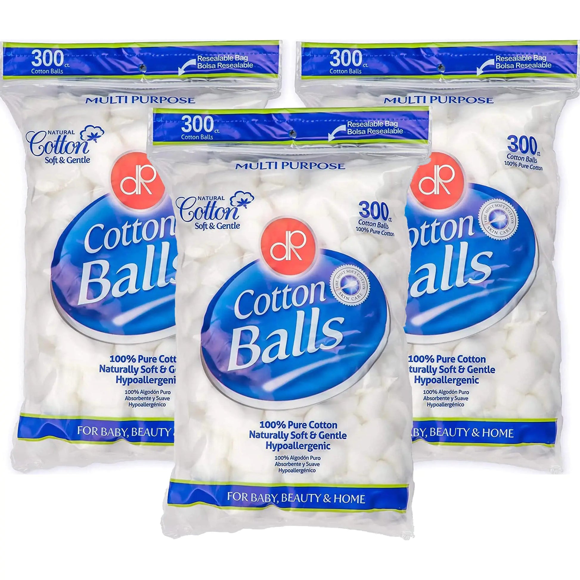 DecorRack 300 Small Cotton Balls for Make-Up, Nail Polish Removal, Pet Care, Applying Oil Lotion or Powder, Made from 100% Pure & Natural Cotton, Soft and Absorbent for Household Needs (300 Count) 300 Count by Anti Spier