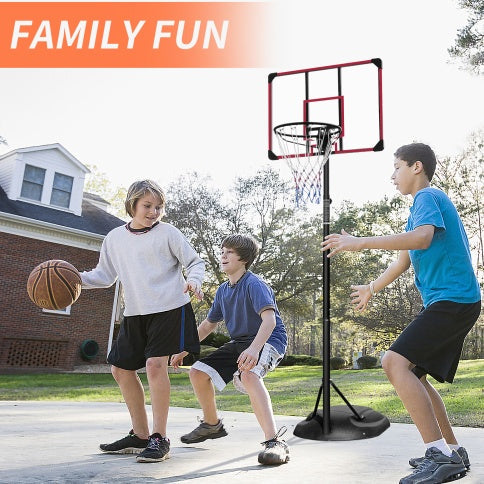 Portable Basketball Hoop System Stand Height Adjustable 7.5ft - 9.2ft With 32 Inch Backboard And Wheels For Youth Adults Indoor Outdoor Basketball Goal by Anti Spier