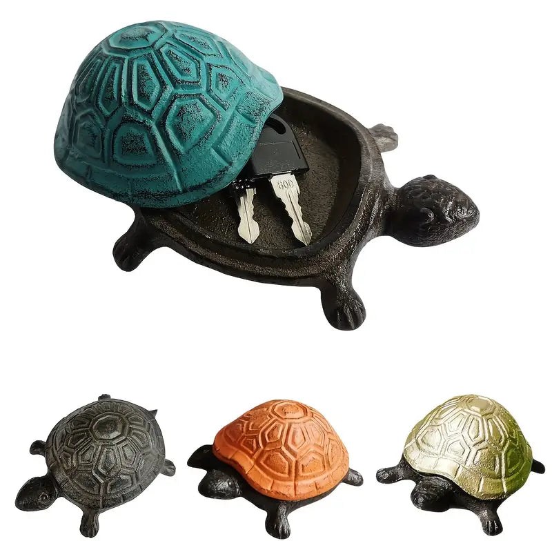 Heavy-Duty Cast Iron Turtle Key Box with Flip-Top Lid - Hidden Key Hider for Door, Garden, Patio - Spare Key Storage - Indoor/Outdoor - Home, Office, Cabin - Outdoor Concealment, Durable, Unique Organizer by Anti Spier
