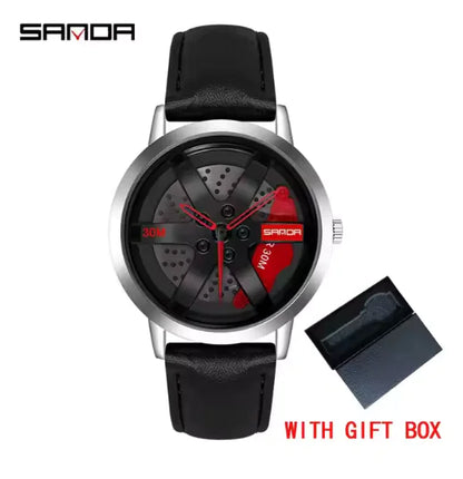 Men's 3D Car Wheel Sports Watch - Waterproof Quartz by Anti Spier
