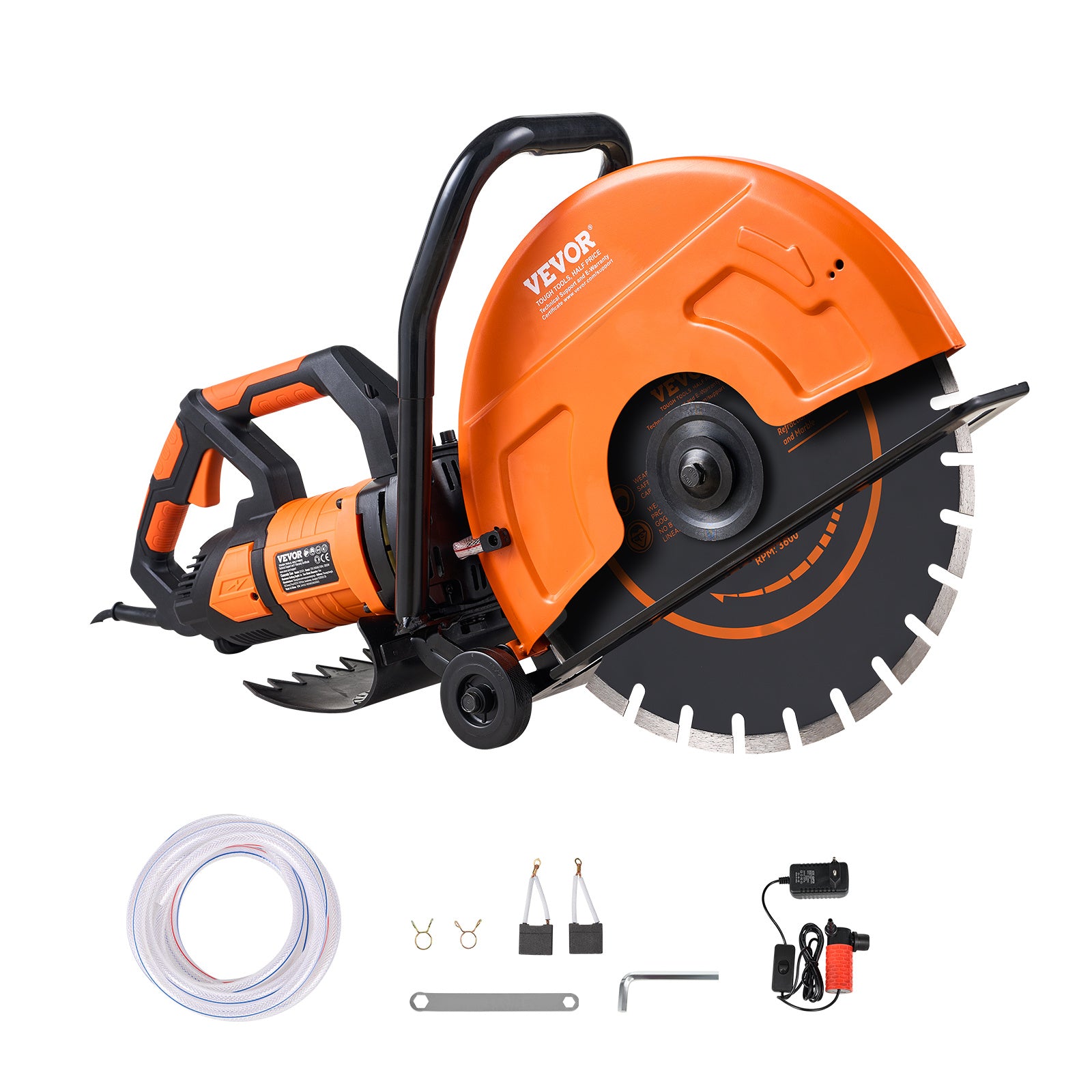 VEVOR Electric Concrete Saw, 16 In, 3200 W 15 A Motor Circular Saw Cutter With Max. 6 In Adjustable Cutting Depth, Wet Disk Saw Cutter Includes Water Line, Pump And Blade, For Stone, Brick by Anti Spier