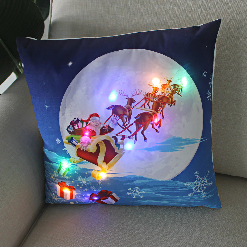 Super Soft Plush Christmas LED Lantern Pillowcase by Anti Spier