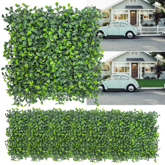 DOPGIB Artificial Grass Wall Backdrop10"x 10"(8P) Boxwood Faux Green Wall Panels for Interior Wall Greenery WallGarden Wall and Indoor Outdoor Plant Wall Decor by Anti Spier