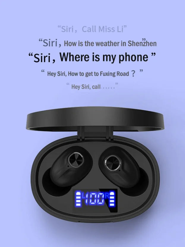 TWS Bluetooth Earbuds Waterproof Bluetooth 5.1 Headset Noise Cancelling Wireless by Anti Spier