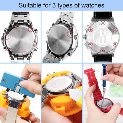 JOREST Watch Battery Replacement Kit, Watch Repair Screwdriver, Watch Band Replacement tool, Watch Wrench Back Remover, Watch Case Opener, Watch Back Remover Holder, Spring bar, Tweezers by Anti Spier