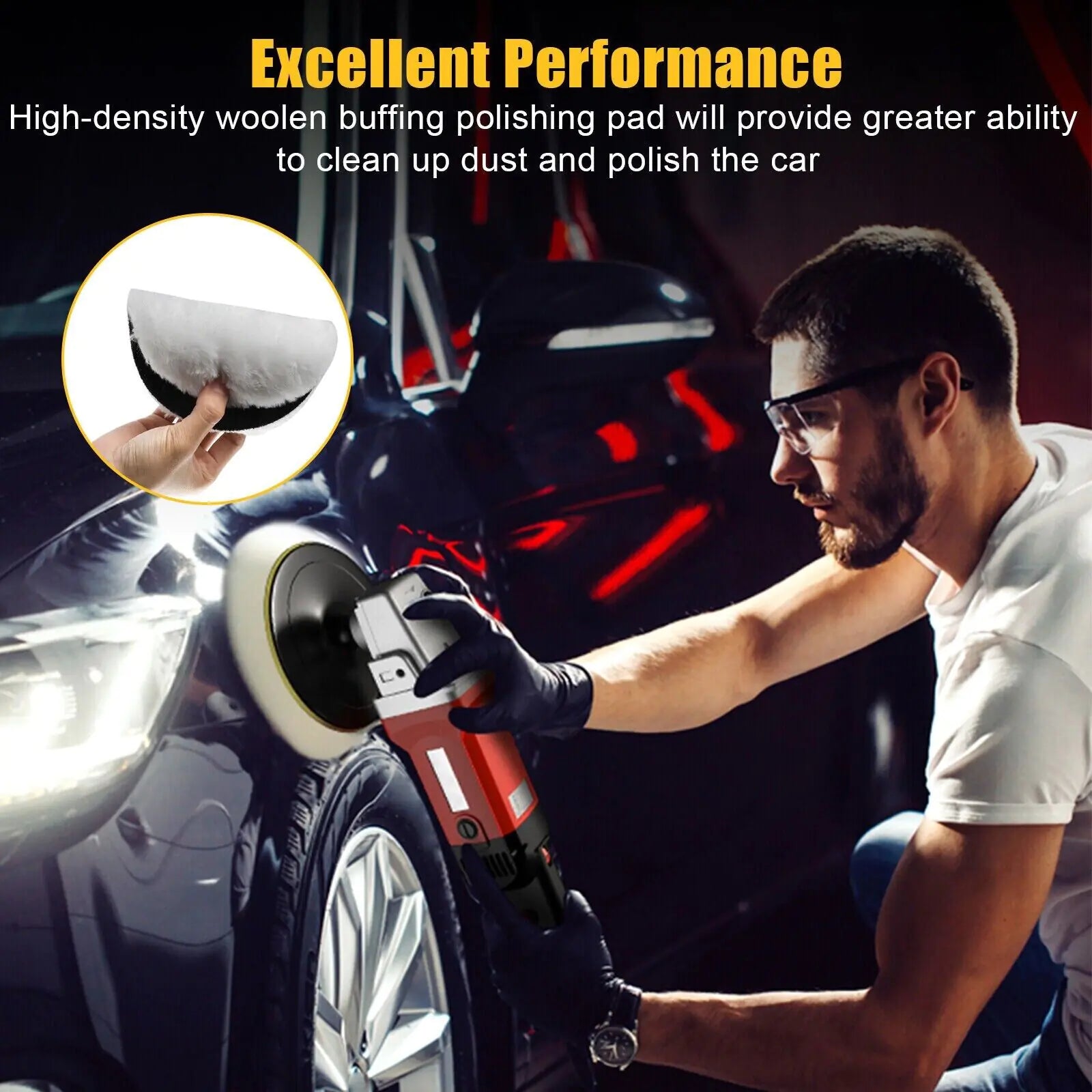 5PCS 6" Buffing Polishing Pad Wool Wheel Mop Kit For Car Polisher Drill Adapter by Anti Spier