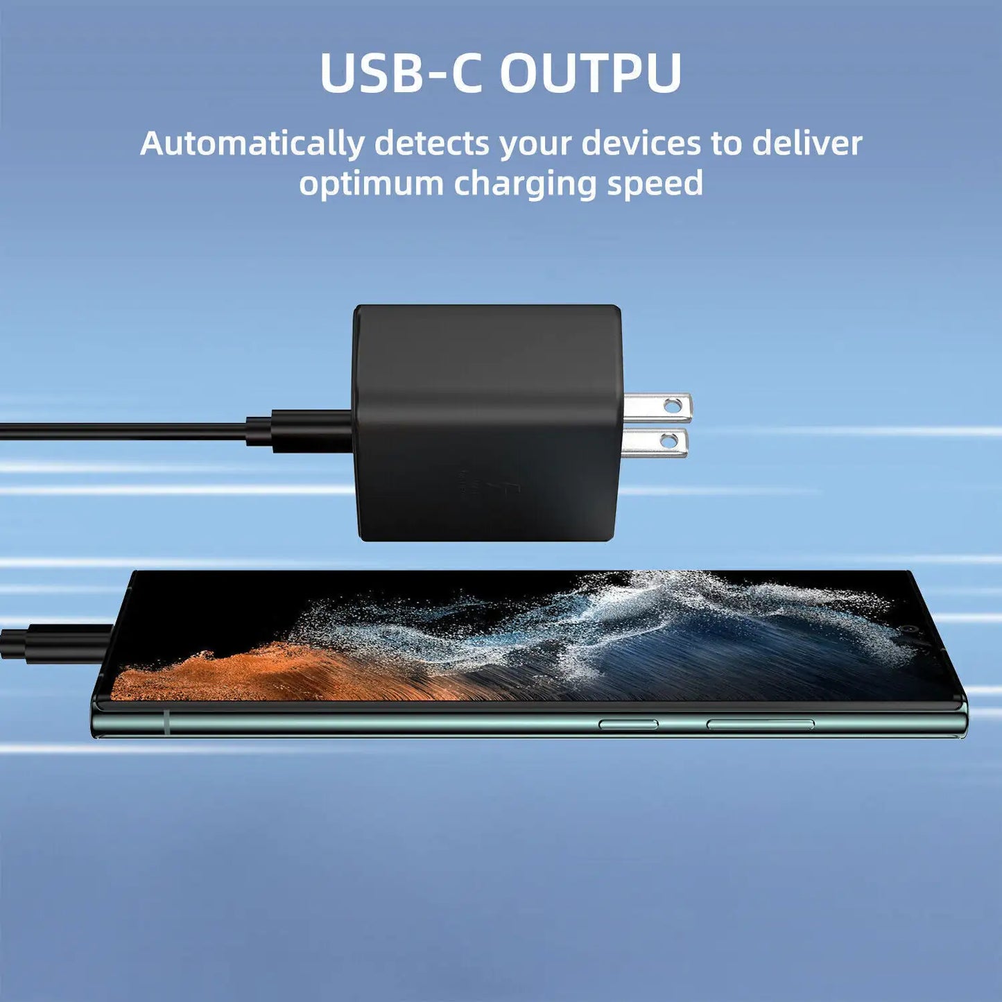 45W USB-C Super Fast Wall Charger + 6FT Cable For Samsung Galaxy S20 S21 S22 S23 by Anti Spier