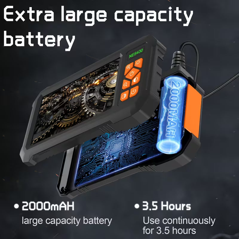1pc 1080P HD Borescope Camera with Light, 4.3" IPS Screen, Sewer Inspection Tool,Semi-Rigid Cord, Rechargeable Lithium Battery, Ideal for Drain Pipe Inspection, Sewer Maintenance | High Definition Camera | Durable Plastic Body, Sewer Inspection Camera by Anti Spier