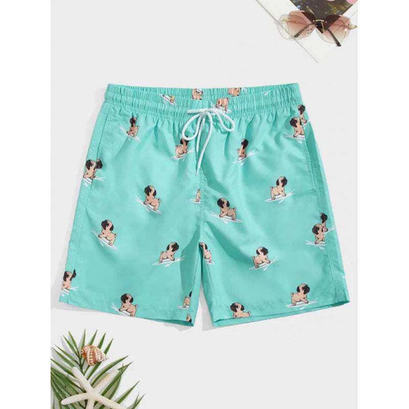 Beach pants men's large size quick dry loose thin men's shorts sports casual flower pants by Hypersku