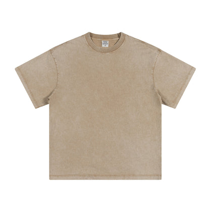 Men's summer American youth fashion brand heavy all neckline cotton short sleeve loose trend T-shirt men by Hypersku