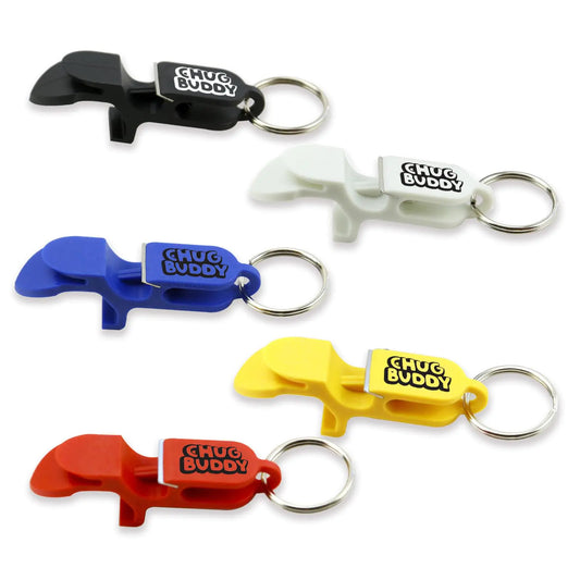 Chug Buddy 5-pack Hard Plastic Shotgun Tool Can Opener Keychain - Shotgun Tool - Shot Gun Tool 4in1 tool - parties tailgating gift (Multicolor) by Anti Spier