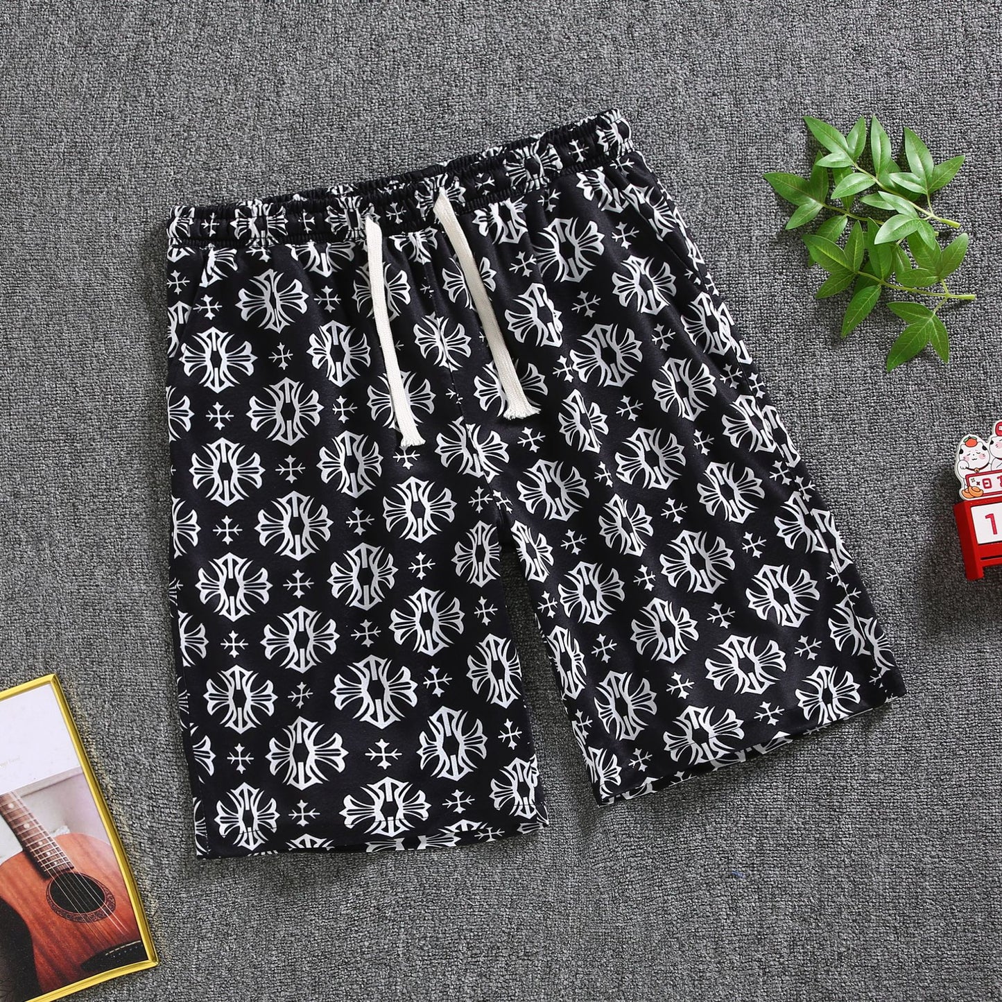 Quarter pants Men's summer beach pants Men's casual running shorts Men's 5 straight leg pants trend by Hypersku