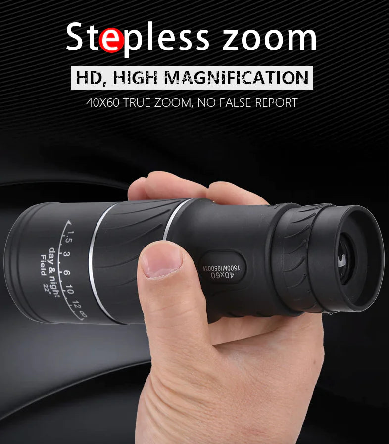 40X60 Monocular Binoculars With Night Vision BAK4 Prism High Power Waterproof by Anti Spier