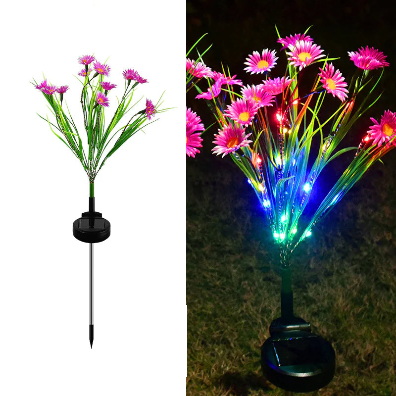 Solar Garden Lights LED Flower Stake Lamp Outdoor Yard Waterproof Patio Decor by Anti Spier